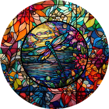 Load image into Gallery viewer, Stained Glass Dragonfly Wind Spinner
