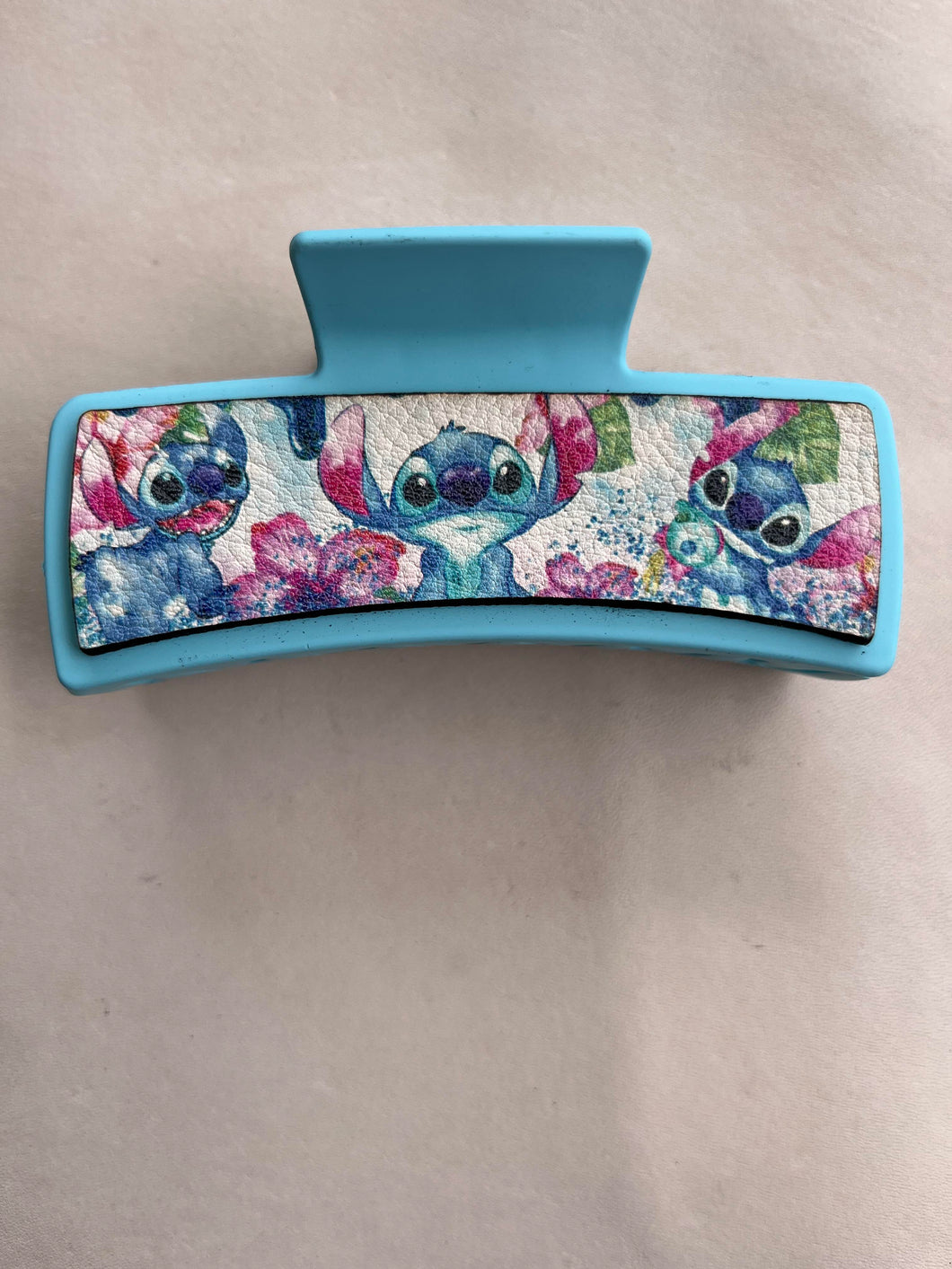 Stitch Printed Leather For Hair Clip