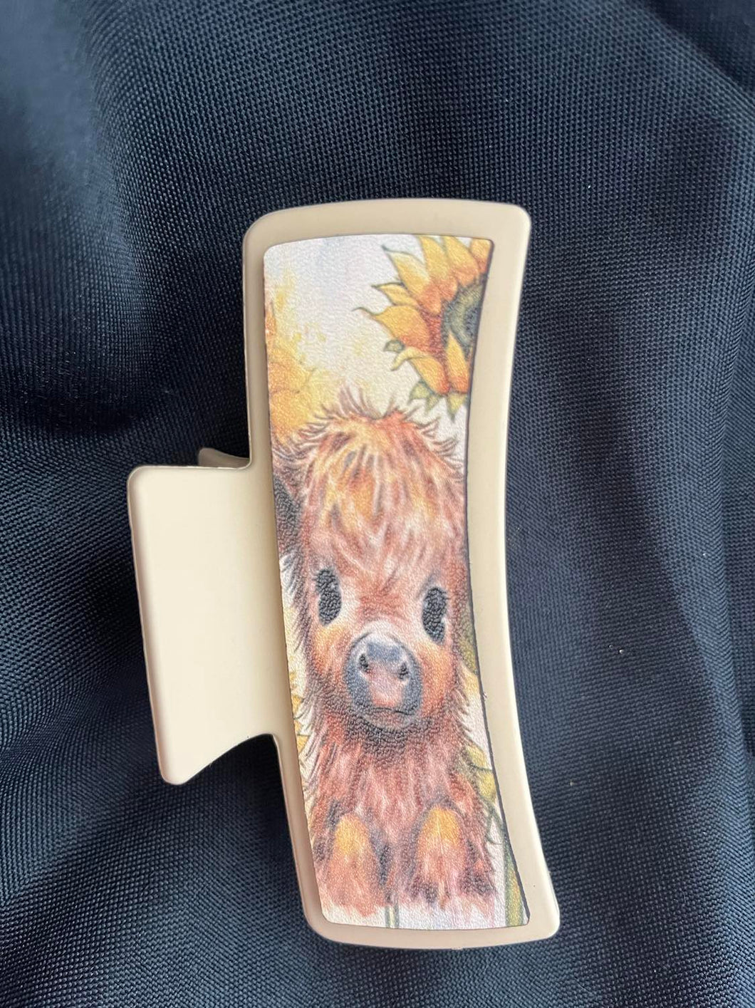 Highland Cow 1 Printed Leather For Hair Clip