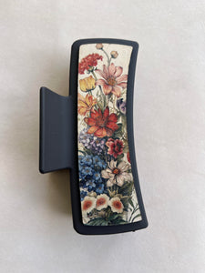 Floral Print 6 Printed leather for Hair Clip