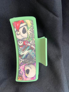 Nightmare Before Christmas Printed Leather For Hair Clip