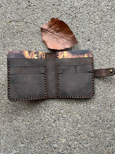 Sunflower Brown Wood and Leather Wallet