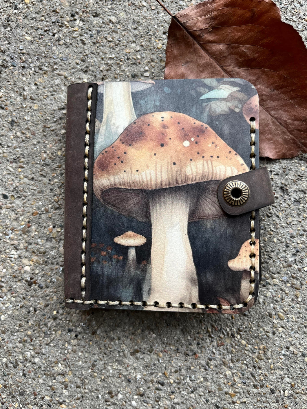 Mushroom Wood and Leather Wallet