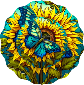 Sunflower and Butterfly Wind Spinner