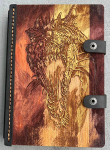 Wood and Leather Journal Dragon