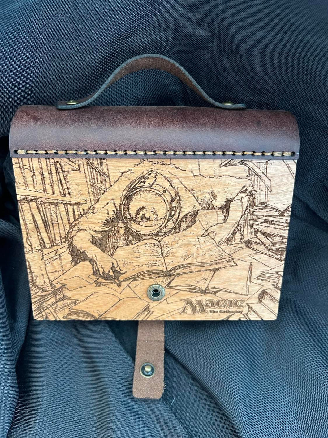 Leather and Wood Card Gaming Case