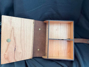 Leather and Wood Card Gaming Case