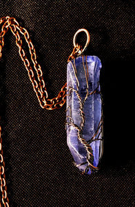 Blue Quartz Point Wire Wrapped Tree of Life - Bronze